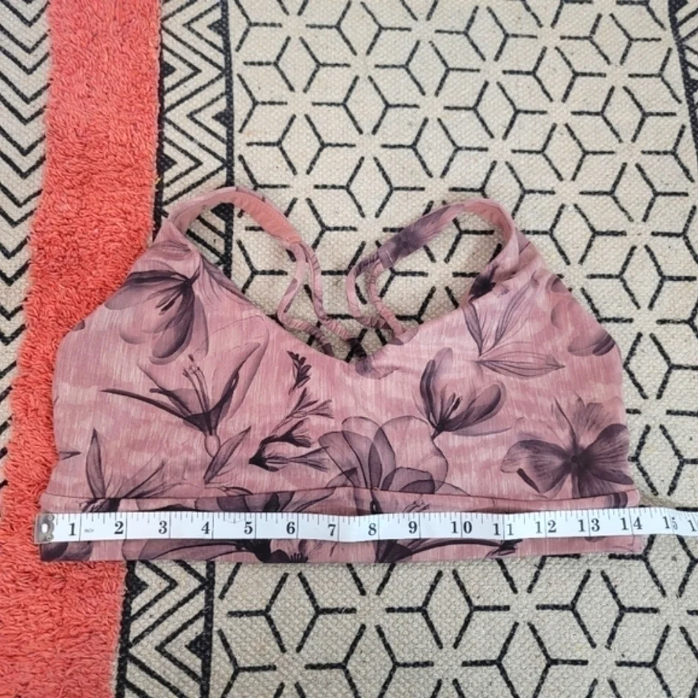 Athleta Floral Solace Printed Bra in Inner Beauty Earth Rose, sz SMALL